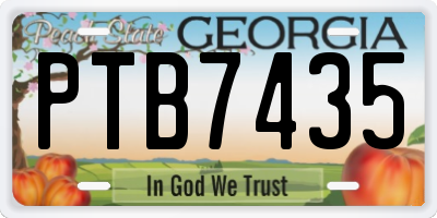 GA license plate PTB7435