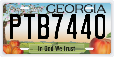 GA license plate PTB7440