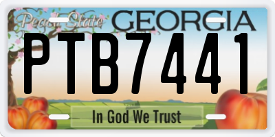 GA license plate PTB7441
