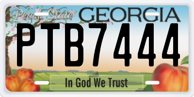 GA license plate PTB7444