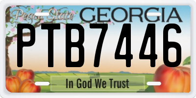 GA license plate PTB7446
