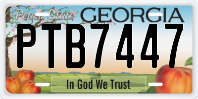 GA license plate PTB7447