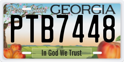 GA license plate PTB7448
