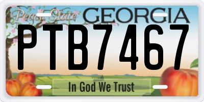 GA license plate PTB7467