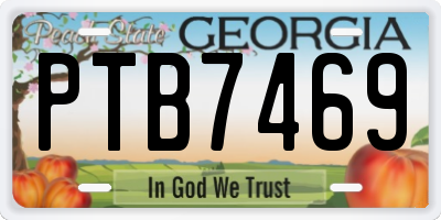 GA license plate PTB7469