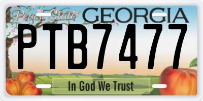 GA license plate PTB7477