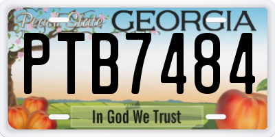 GA license plate PTB7484