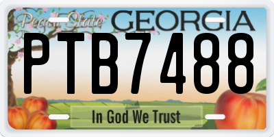 GA license plate PTB7488