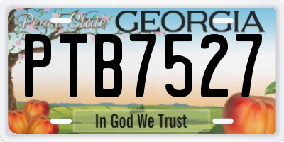 GA license plate PTB7527