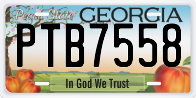 GA license plate PTB7558