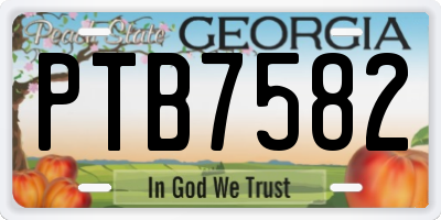 GA license plate PTB7582