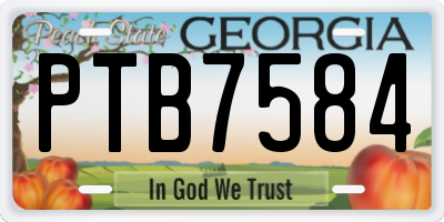 GA license plate PTB7584