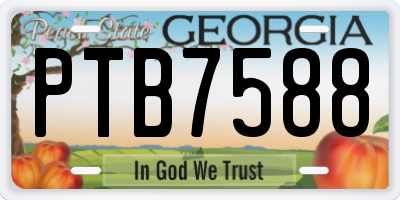 GA license plate PTB7588