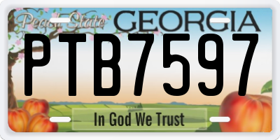 GA license plate PTB7597