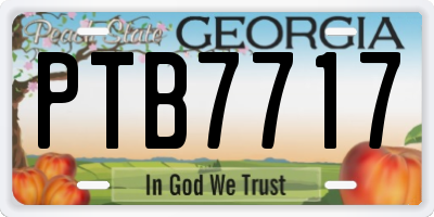 GA license plate PTB7717
