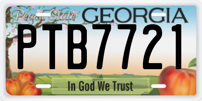 GA license plate PTB7721