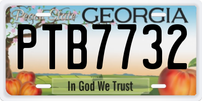 GA license plate PTB7732
