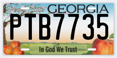 GA license plate PTB7735