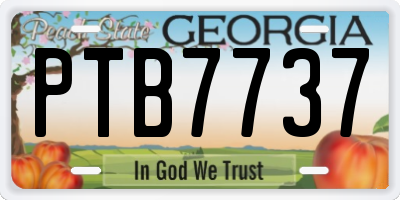 GA license plate PTB7737