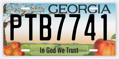 GA license plate PTB7741