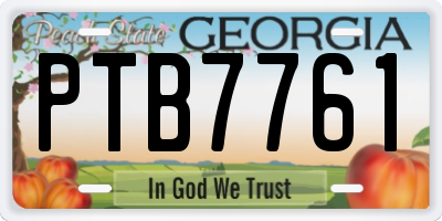 GA license plate PTB7761