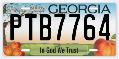 GA license plate PTB7764