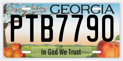 GA license plate PTB7790