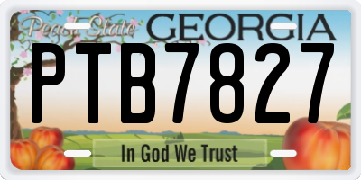 GA license plate PTB7827