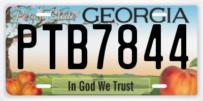 GA license plate PTB7844