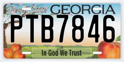 GA license plate PTB7846