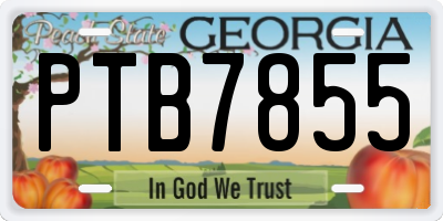 GA license plate PTB7855