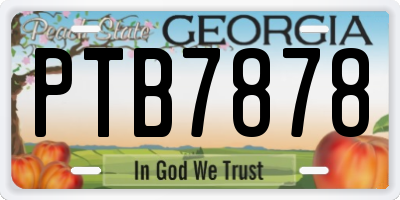 GA license plate PTB7878