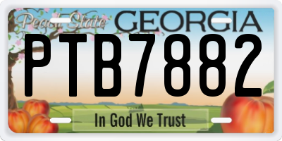 GA license plate PTB7882