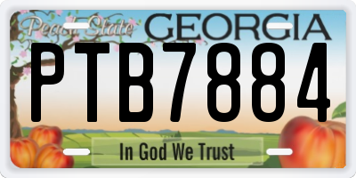 GA license plate PTB7884