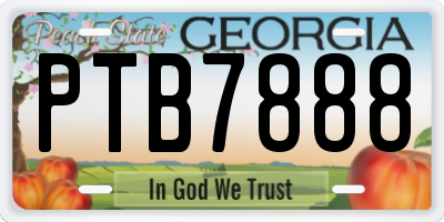 GA license plate PTB7888