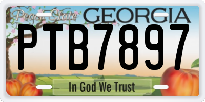 GA license plate PTB7897