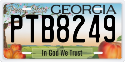 GA license plate PTB8249