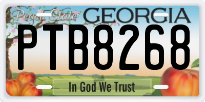 GA license plate PTB8268
