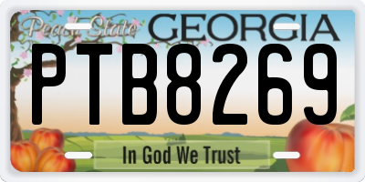 GA license plate PTB8269