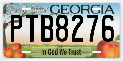 GA license plate PTB8276