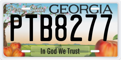 GA license plate PTB8277