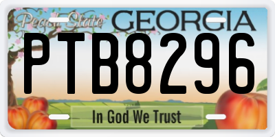 GA license plate PTB8296