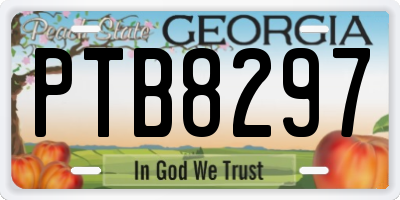 GA license plate PTB8297