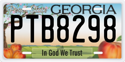 GA license plate PTB8298