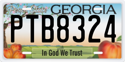 GA license plate PTB8324