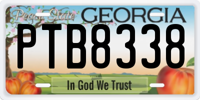 GA license plate PTB8338