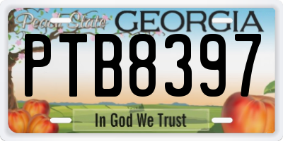 GA license plate PTB8397