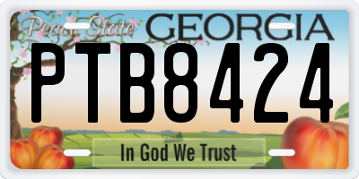 GA license plate PTB8424