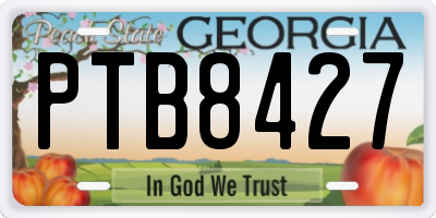 GA license plate PTB8427