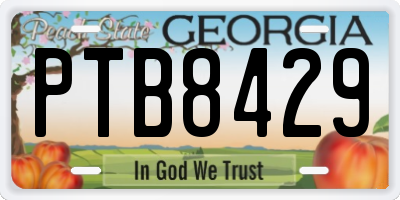 GA license plate PTB8429